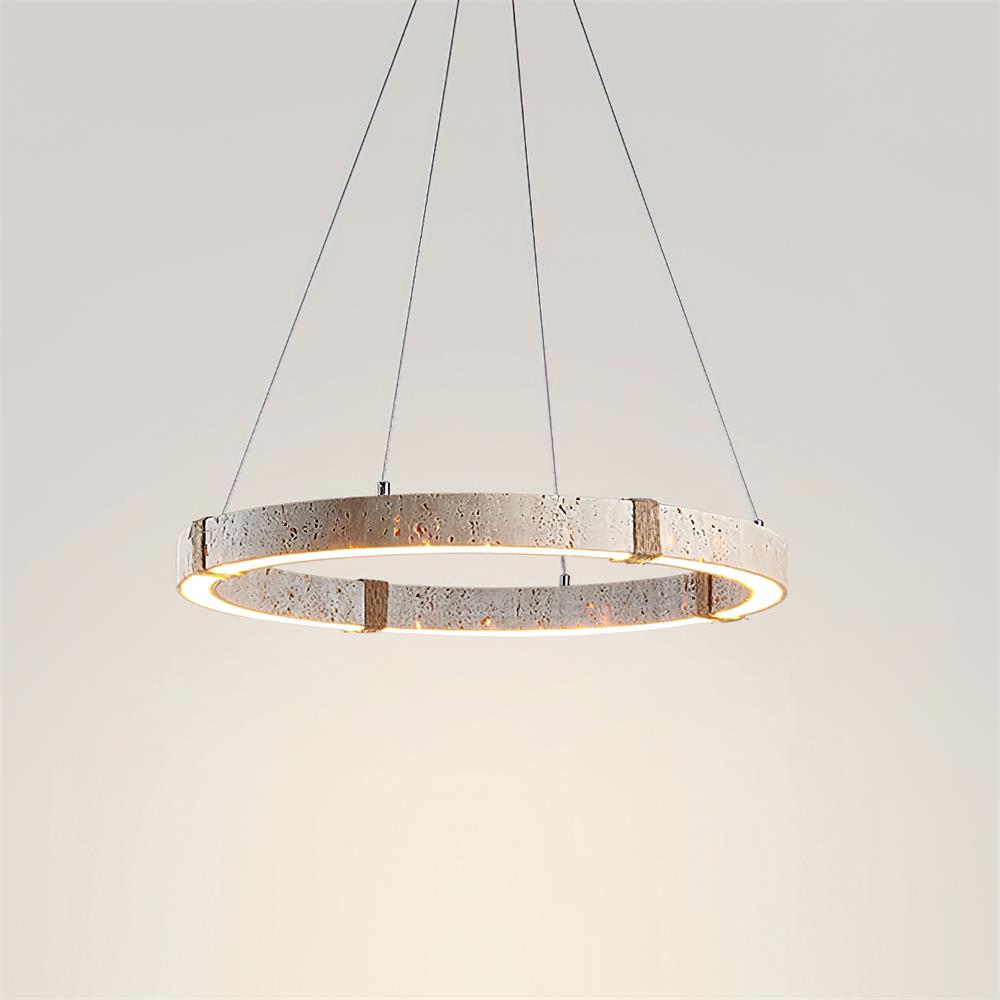 Amélie Dainolite Travertine Circle Chandelier