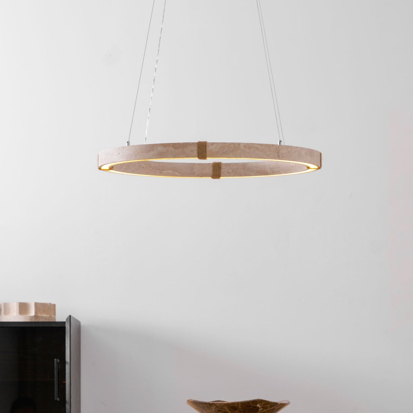 Amélie Dainolite Travertine Circle Chandelier
