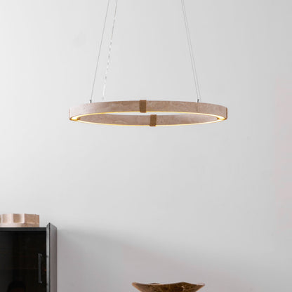 Amélie Dainolite Travertine Circle Chandelier