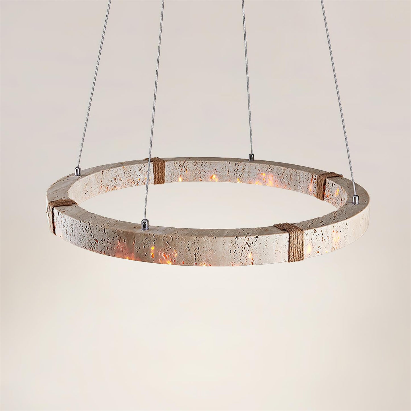 Amélie Dainolite Travertine Circle Chandelier