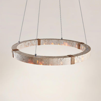Amélie Dainolite Travertine Circle Chandelier