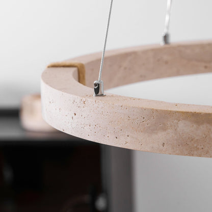 Amélie Dainolite Travertine Circle Chandelier