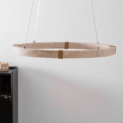 Amélie Dainolite Travertine Circle Chandelier
