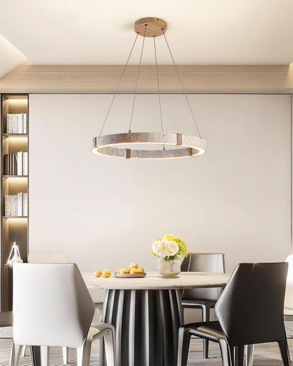 Amélie Dainolite Travertine Circle Chandelier