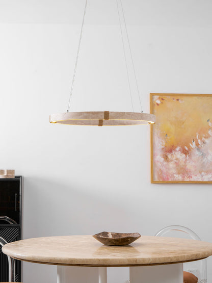 Amélie Dainolite Travertine Circle Chandelier