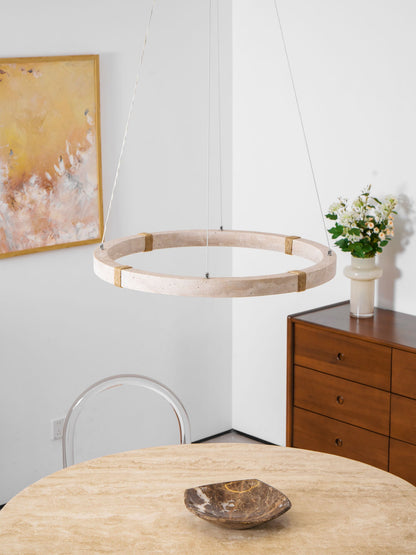 Amélie Dainolite Travertine Circle Chandelier
