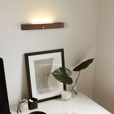 Matthieu Wooden Linear LED Wall Sconce