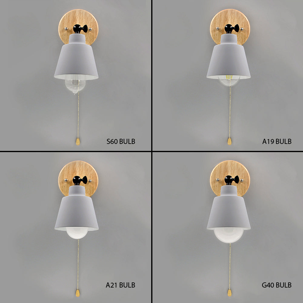 Camille Mid-Century Pull Chain Wall Sconce