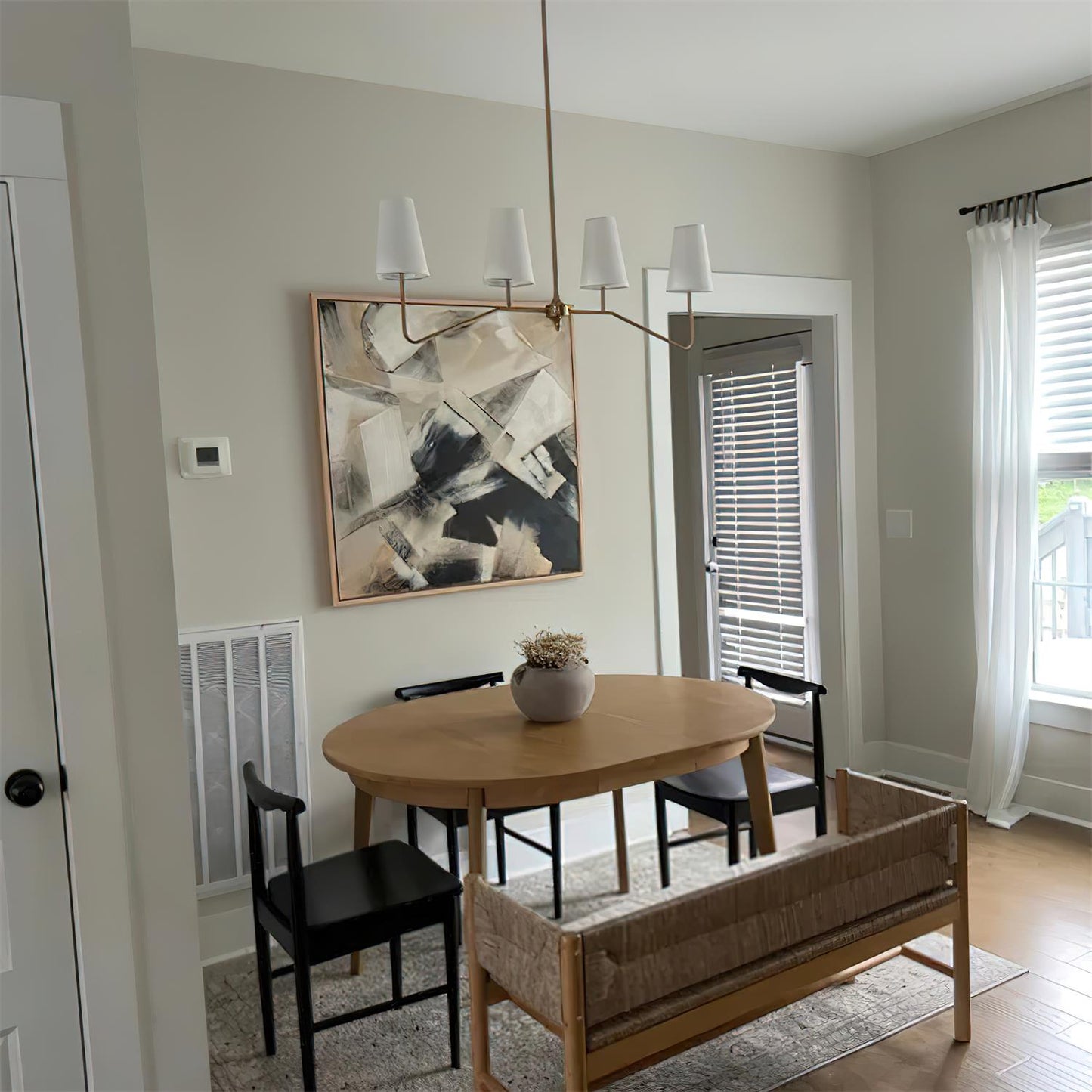 Colette Linear Brass Fabric Shade Chandelier