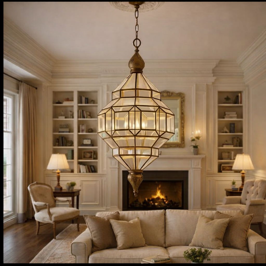 Sophie Dimlux Glass & Brass Pendant Light