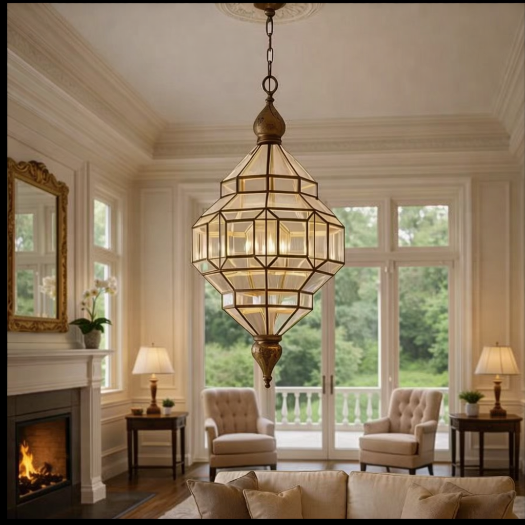Sophie Dimlux Glass & Brass Pendant Light