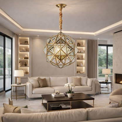 Sophie Dimlux Glass & Brass Pendant Light