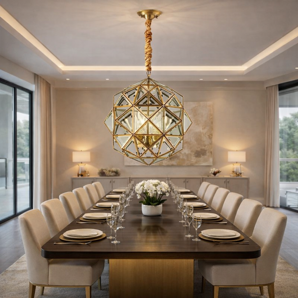 Sophie Dimlux Glass & Brass Pendant Light