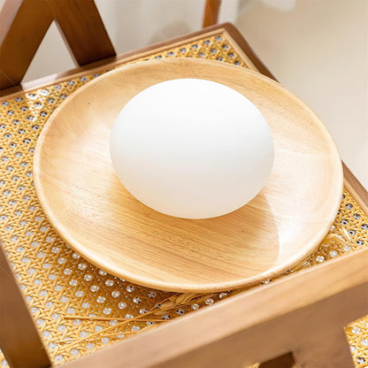 Sophie Dura Round Wall Lamp – Modern Wood & Glass Indoor Lighting