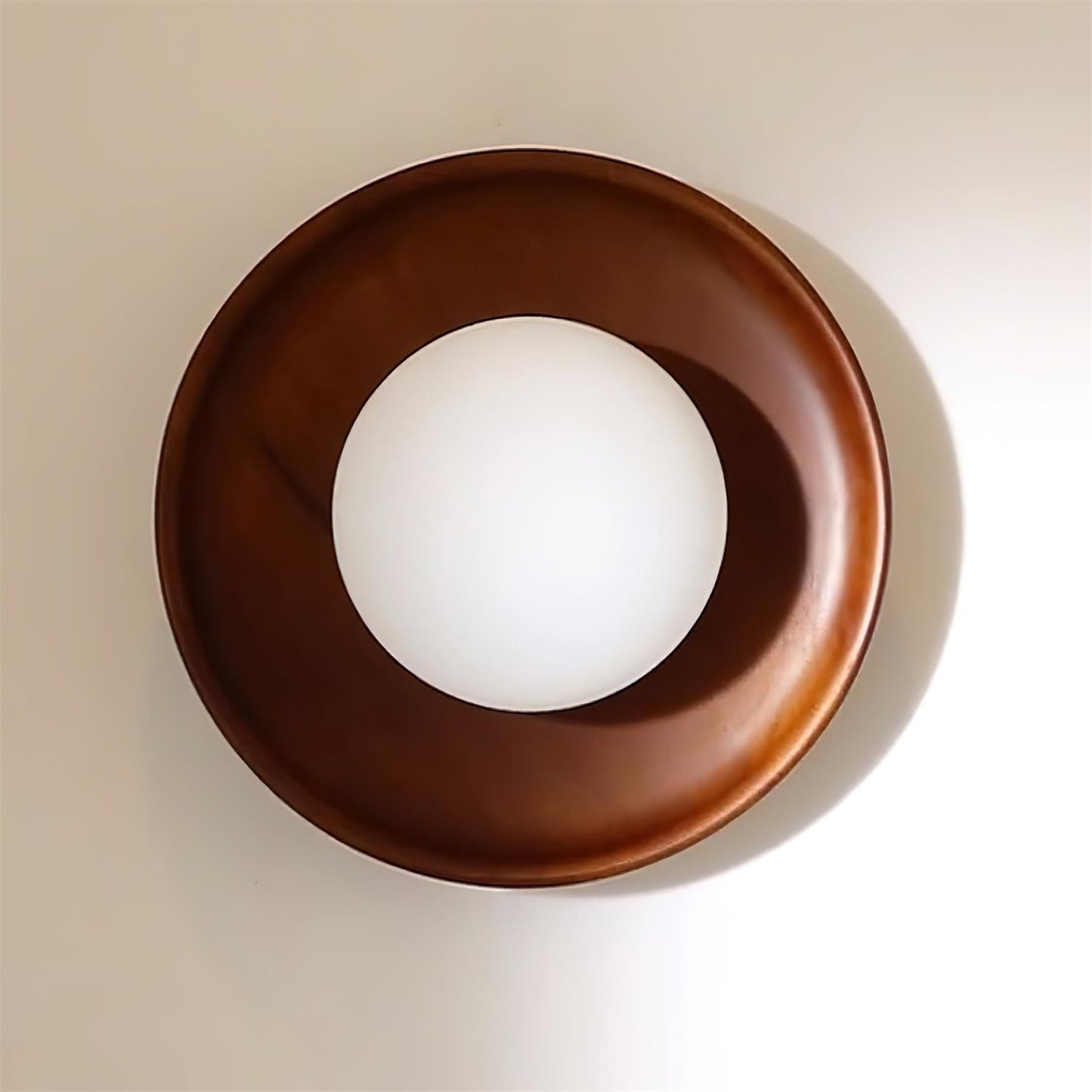 Sophie Dura Round Wall Lamp – Modern Wood & Glass Indoor Lighting