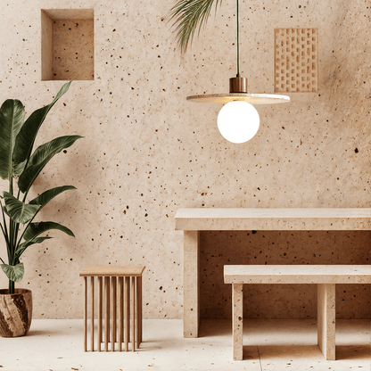 Sophie Travertine Industrial Pendant Light