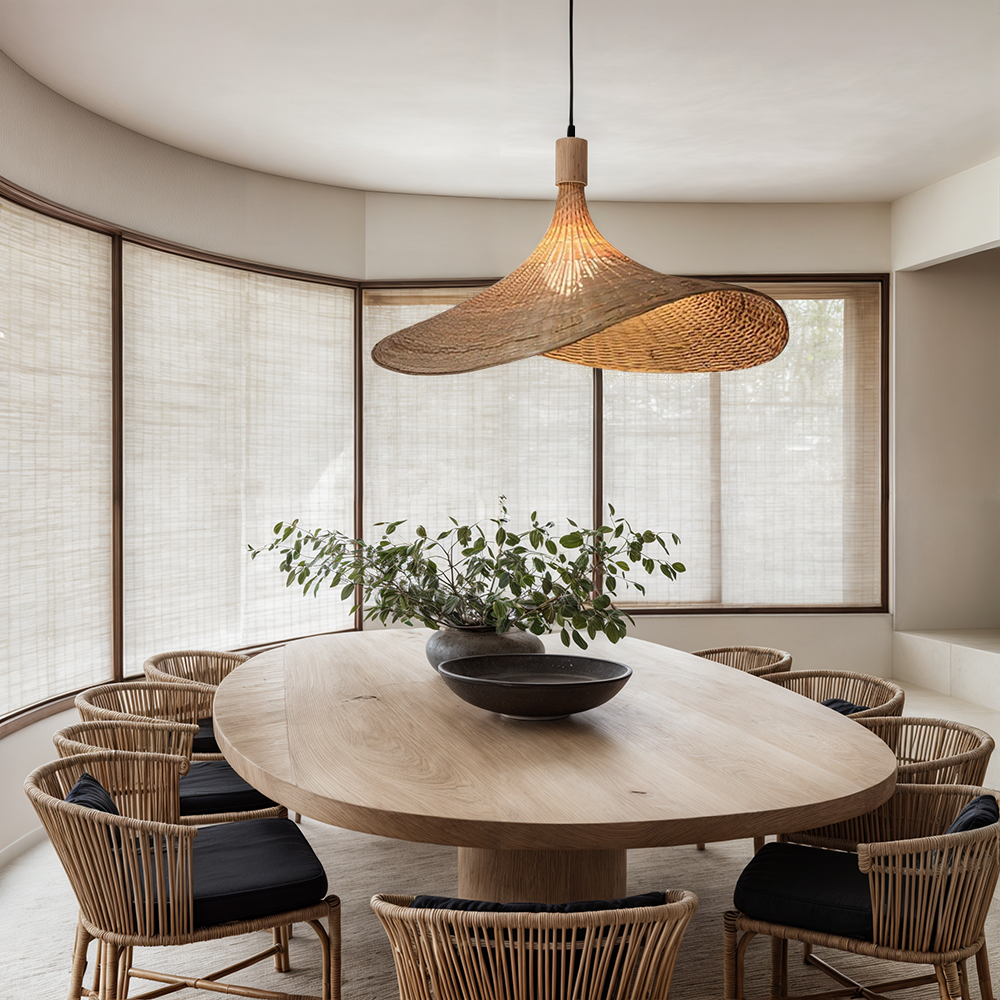 Amélie Woven Bamboo Pendant Light