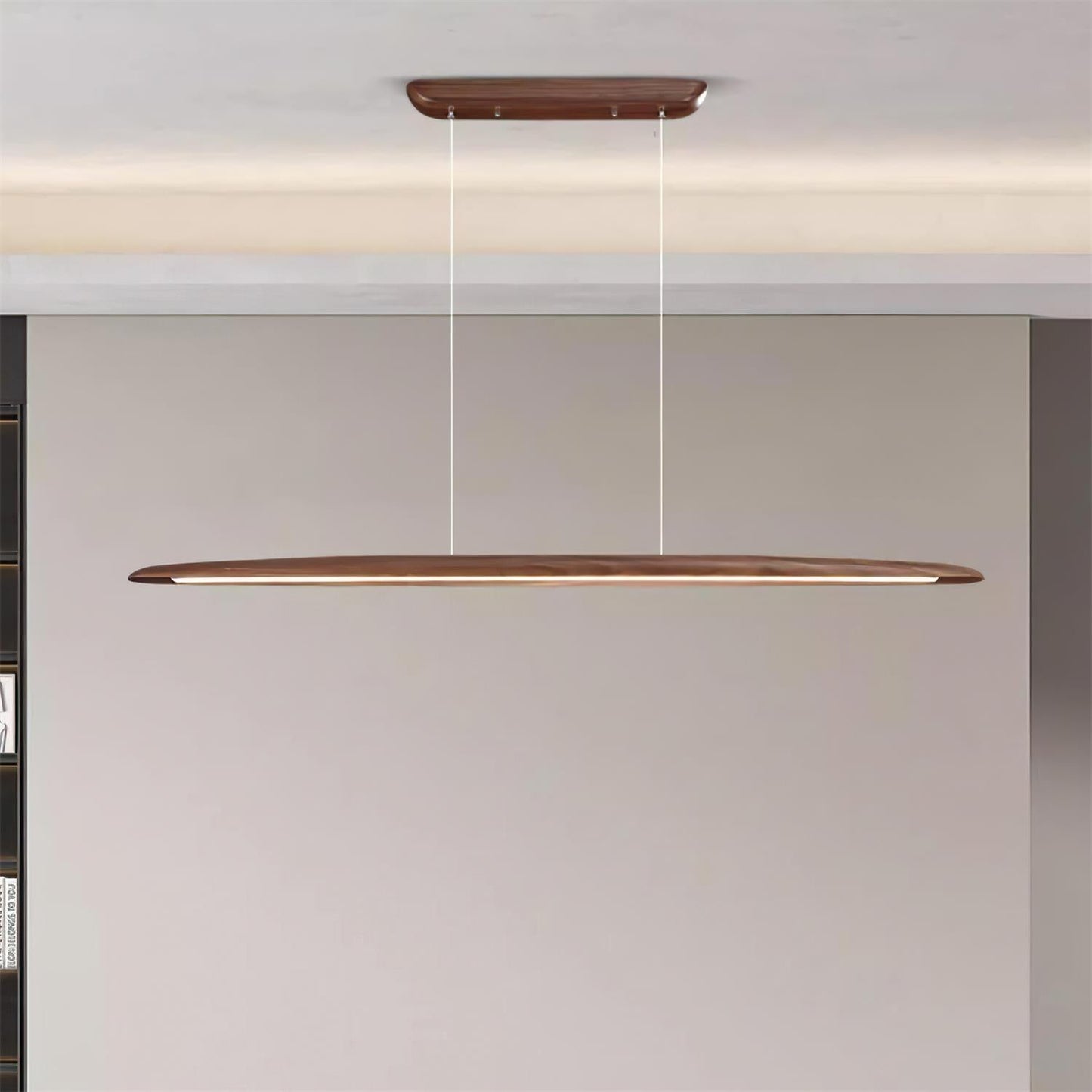 Amélie LED Chandelier, Minimalist Wood and Acrylic with Integrated LEDs