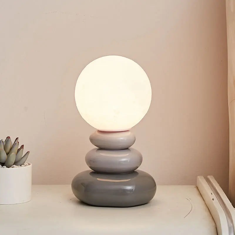Élise Egg Moon Ceramic Table Lamp Lunar Glow Accent Light