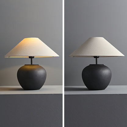 Madeleine Ceramic Table Lamp with Fabric Shade Design
