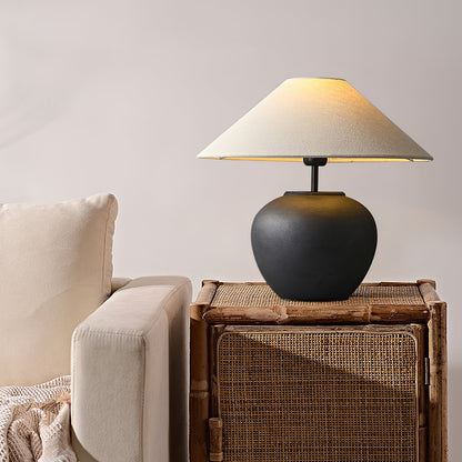 Madeleine Ceramic Table Lamp with Fabric Shade Design
