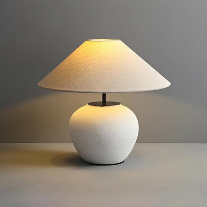 Madeleine Ceramic Table Lamp with Fabric Shade Design
