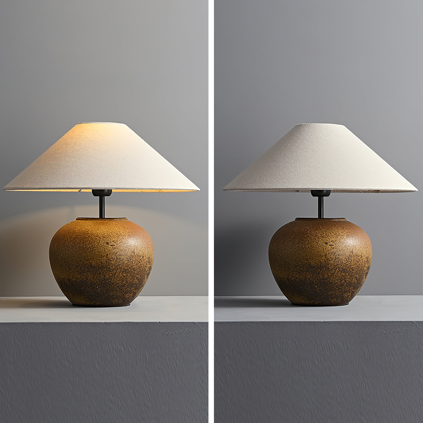 Madeleine Ceramic Table Lamp with Fabric Shade Design