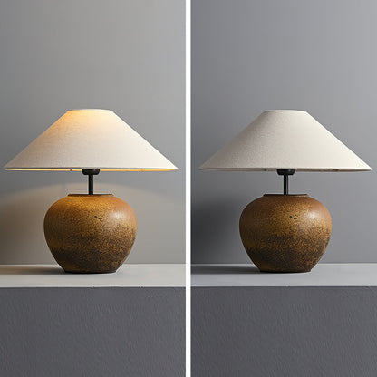 Madeleine Ceramic Table Lamp with Fabric Shade Design