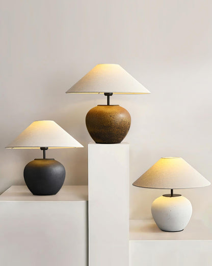 Madeleine Ceramic Table Lamp with Fabric Shade Design