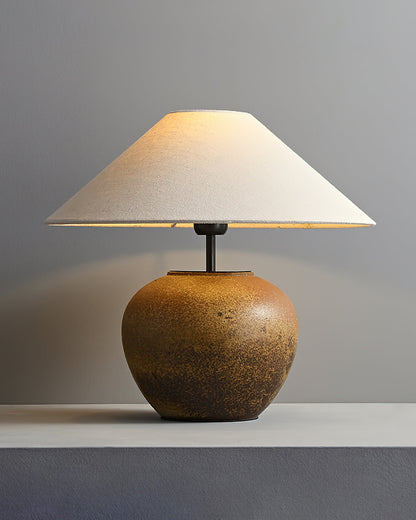 Madeleine Ceramic Table Lamp with Fabric Shade Design