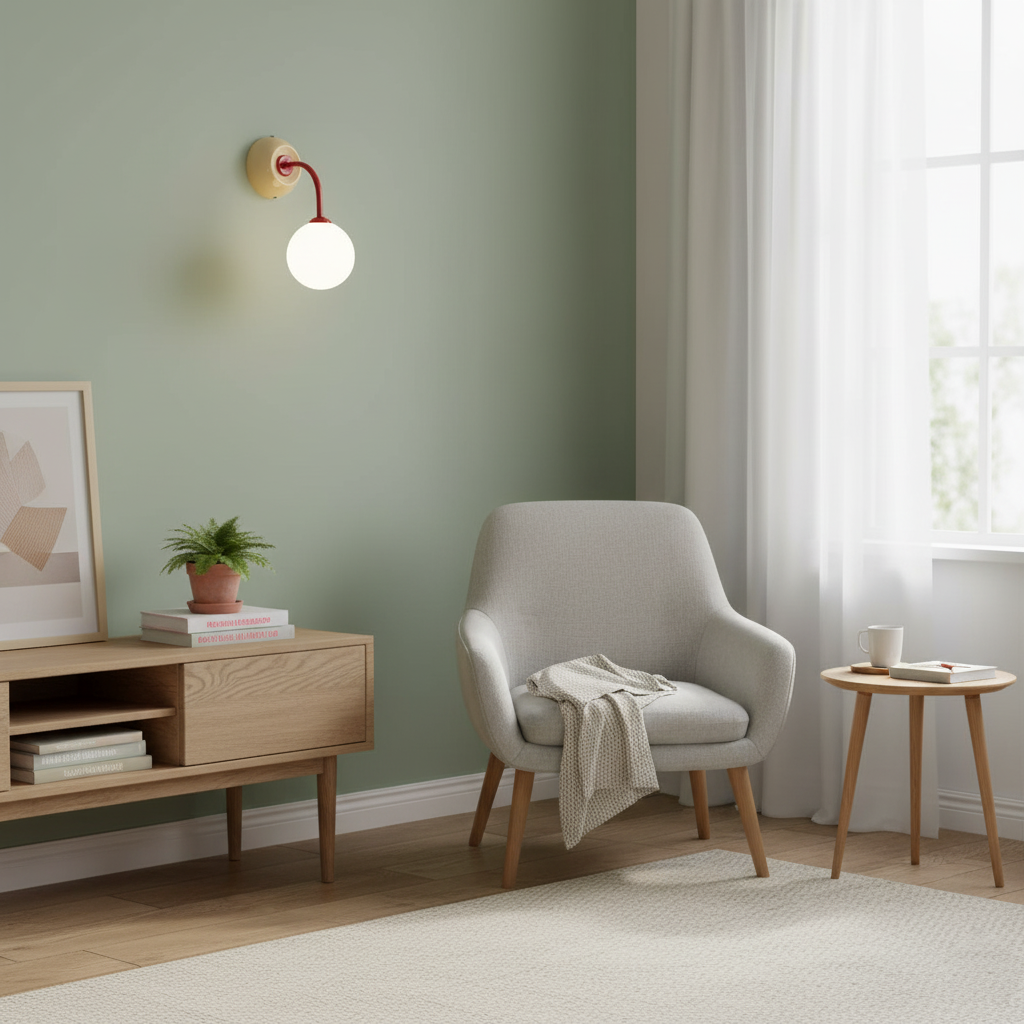Léonie Retro Globe Wall Lamp with Curved Arm Design
