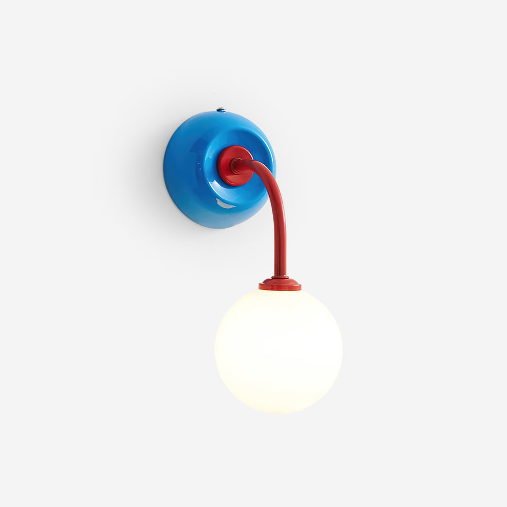 Léonie Retro Globe Wall Lamp with Curved Arm Design