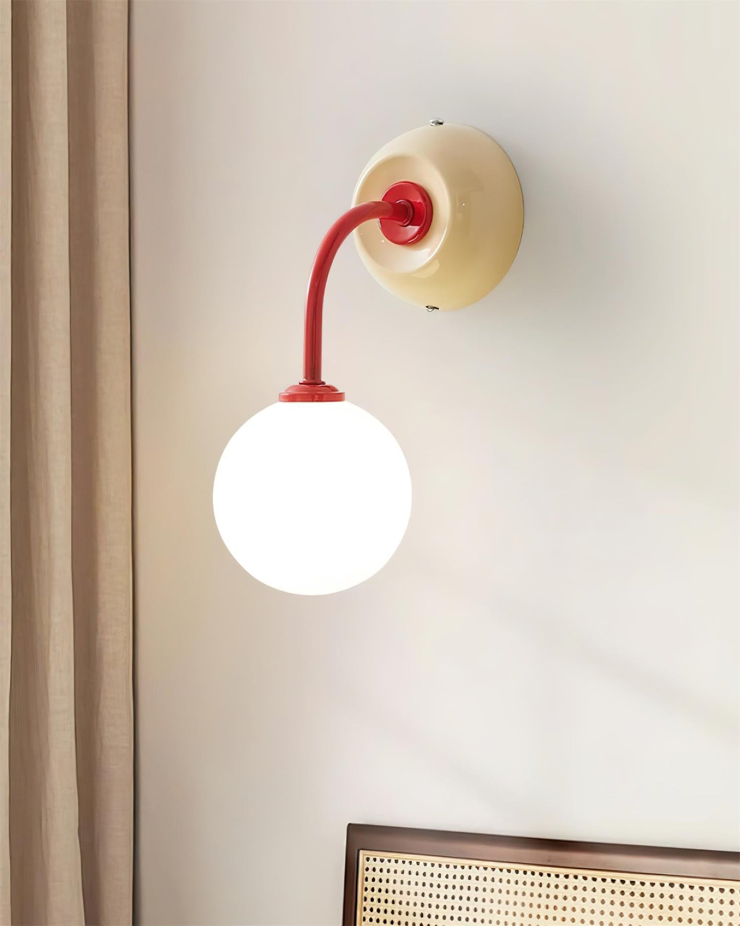 Léonie Retro Globe Wall Lamp with Curved Arm Design