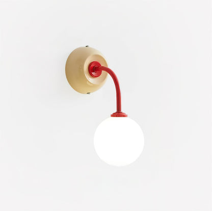 Léonie Retro Globe Wall Lamp with Curved Arm Design