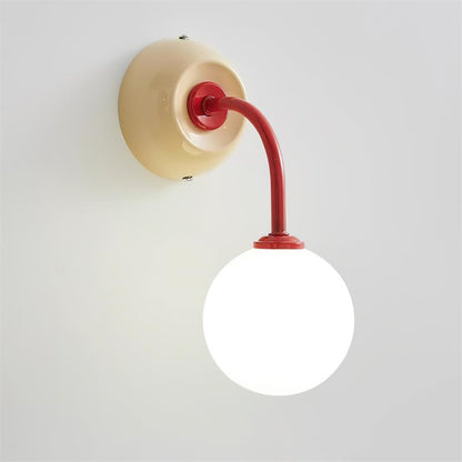 Léonie Retro Globe Wall Lamp with Curved Arm Design