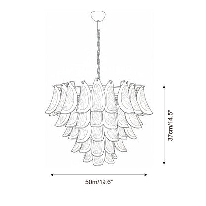 Giselle Petal Chandelier, Layered Glass Bloom Design with Metal Frame