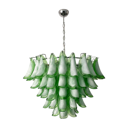 Giselle Petal Chandelier, Layered Glass Bloom Design with Metal Frame