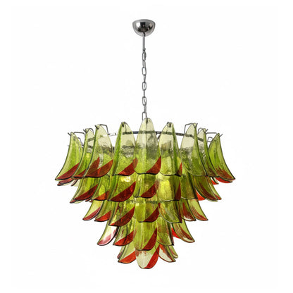 Giselle Petal Chandelier, Layered Glass Bloom Design with Metal Frame