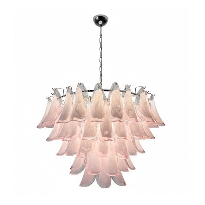 Giselle Petal Chandelier, Layered Glass Bloom Design with Metal Frame