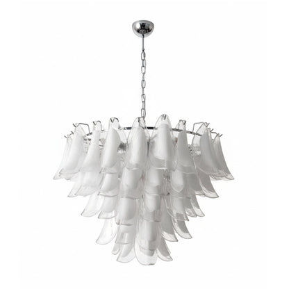 Giselle Petal Chandelier, Layered Glass Bloom Design with Metal Frame