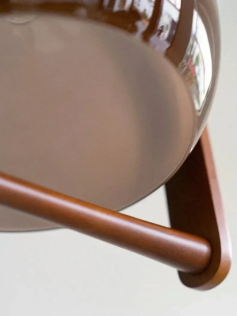 Sophie Espresso Cove Glass Pendant Light Walnut Brass Fixture
