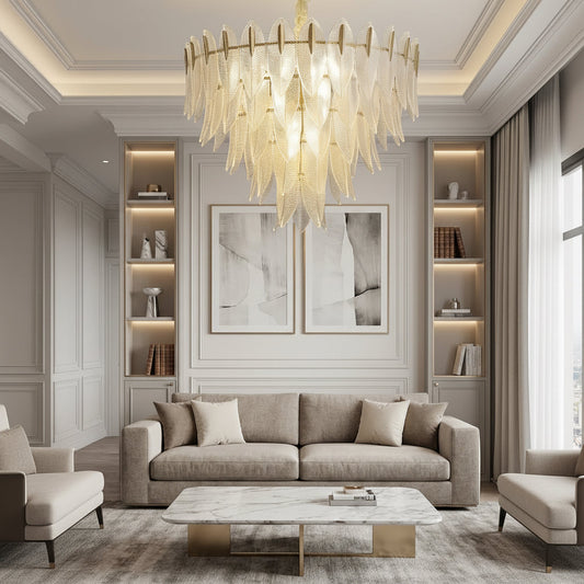Beatrice Glass Leaf Artisan Chandelier