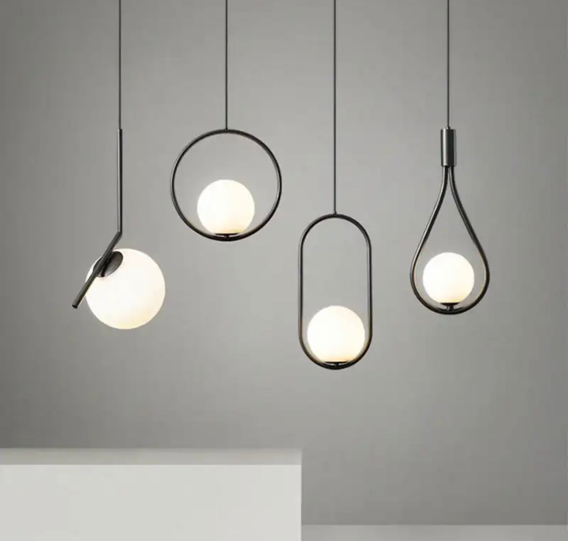 Isabelle Spherical Opal Pendant Light