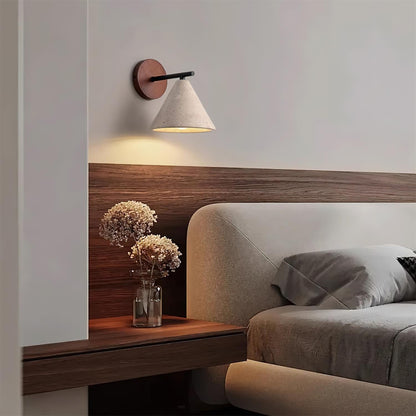 Margaux Finley Wall Lamp Wood and Travertine LED Lighting