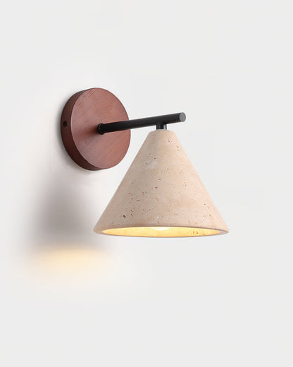 Margaux Finley Wall Lamp Wood and Travertine LED Lighting