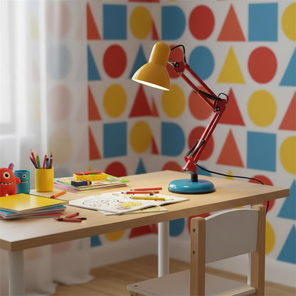 Solène Memphis Adjustable Table Lamp with Color Block Design