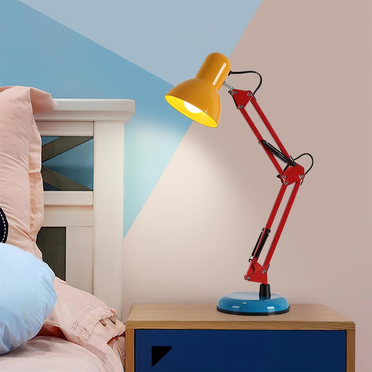 Solène Memphis Adjustable Table Lamp with Color Block Design