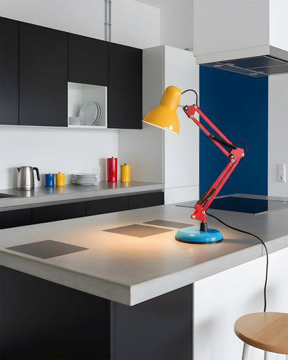 Solène Memphis Adjustable Table Lamp with Color Block Design