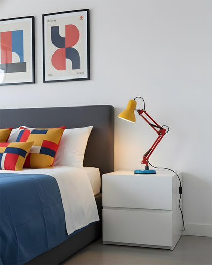 Solène Memphis Adjustable Table Lamp with Color Block Design