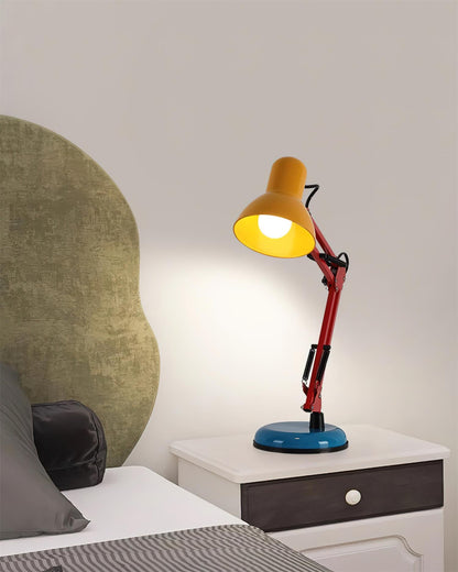 Solène Memphis Adjustable Table Lamp with Color Block Design